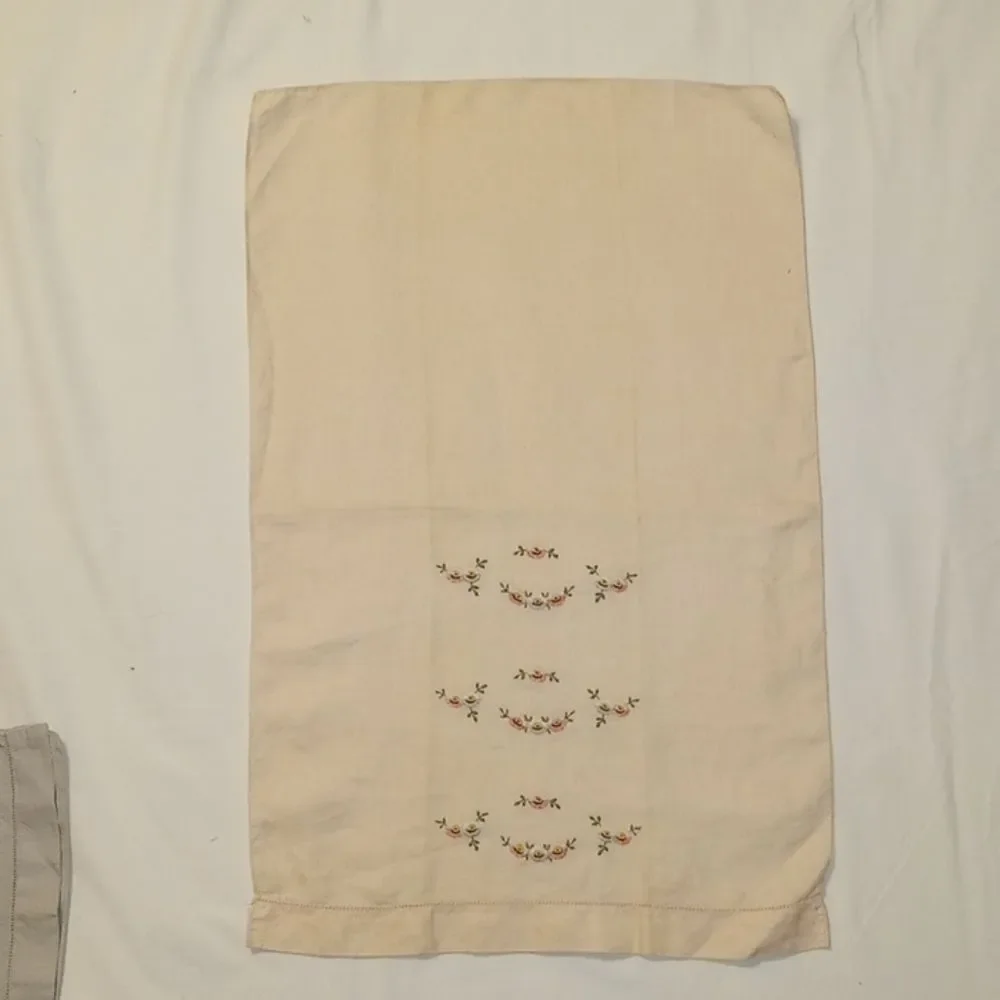 Set of Three Vintage Hand Embroidered Cloth Place Mats